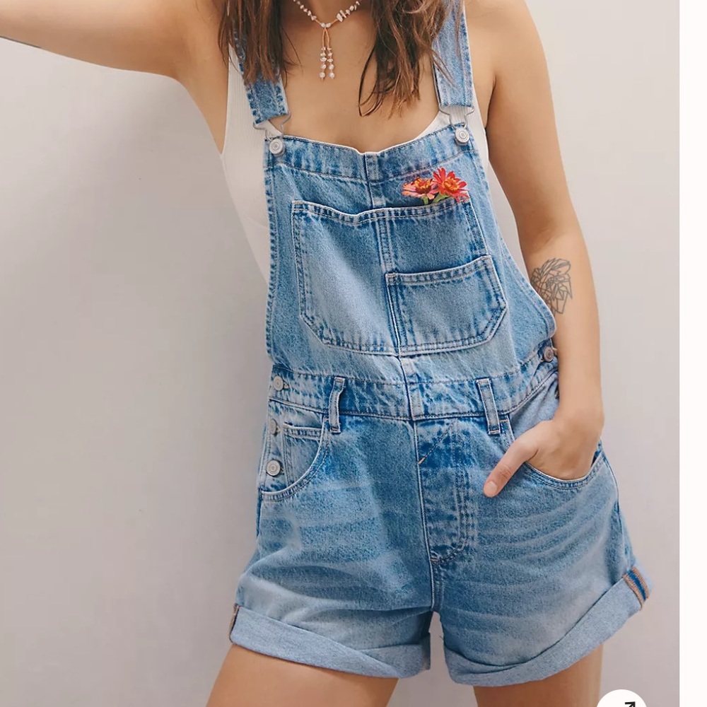 Free People Overall Shorts NWT